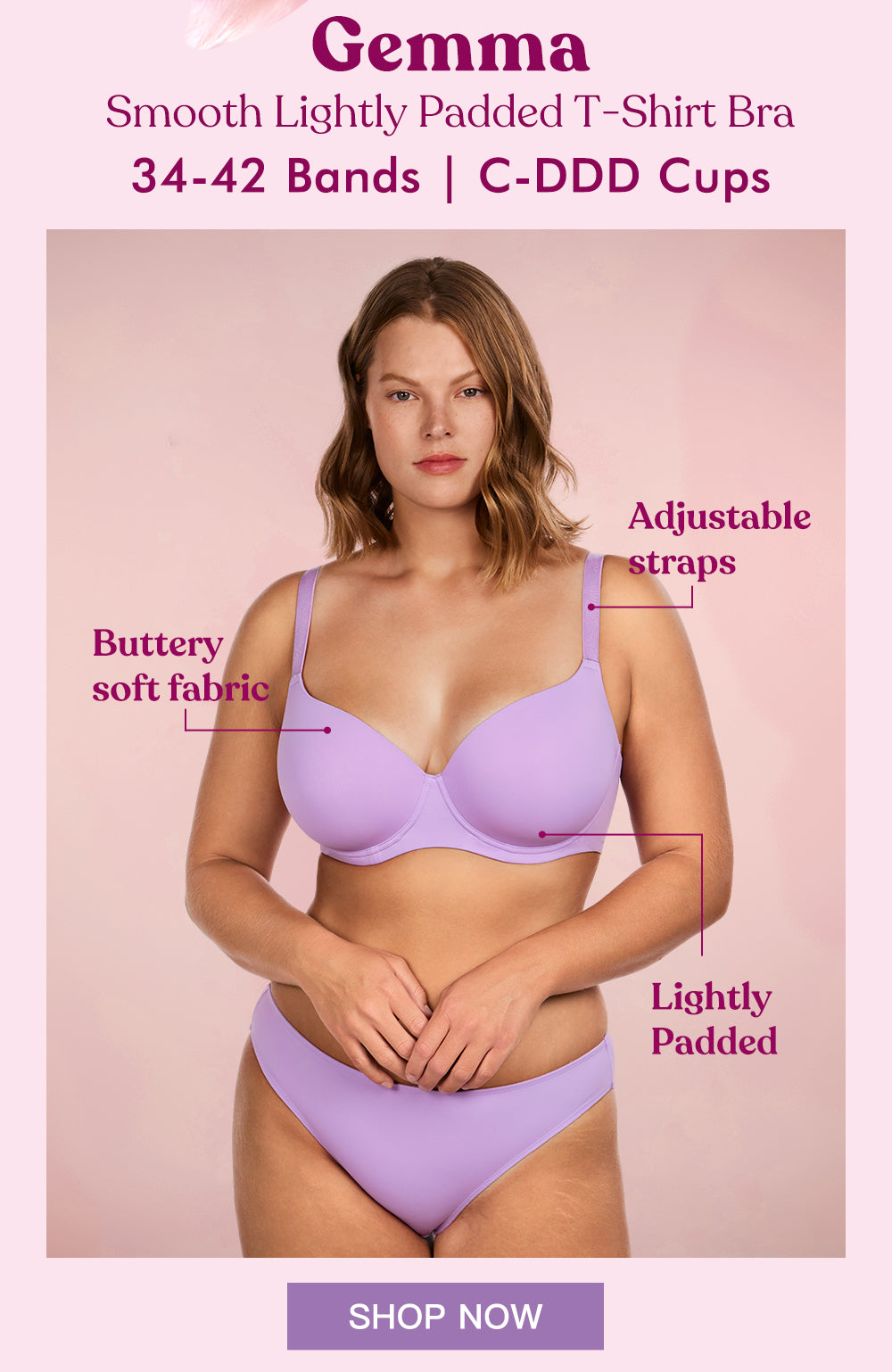 Plus size womens bra 34-42 F