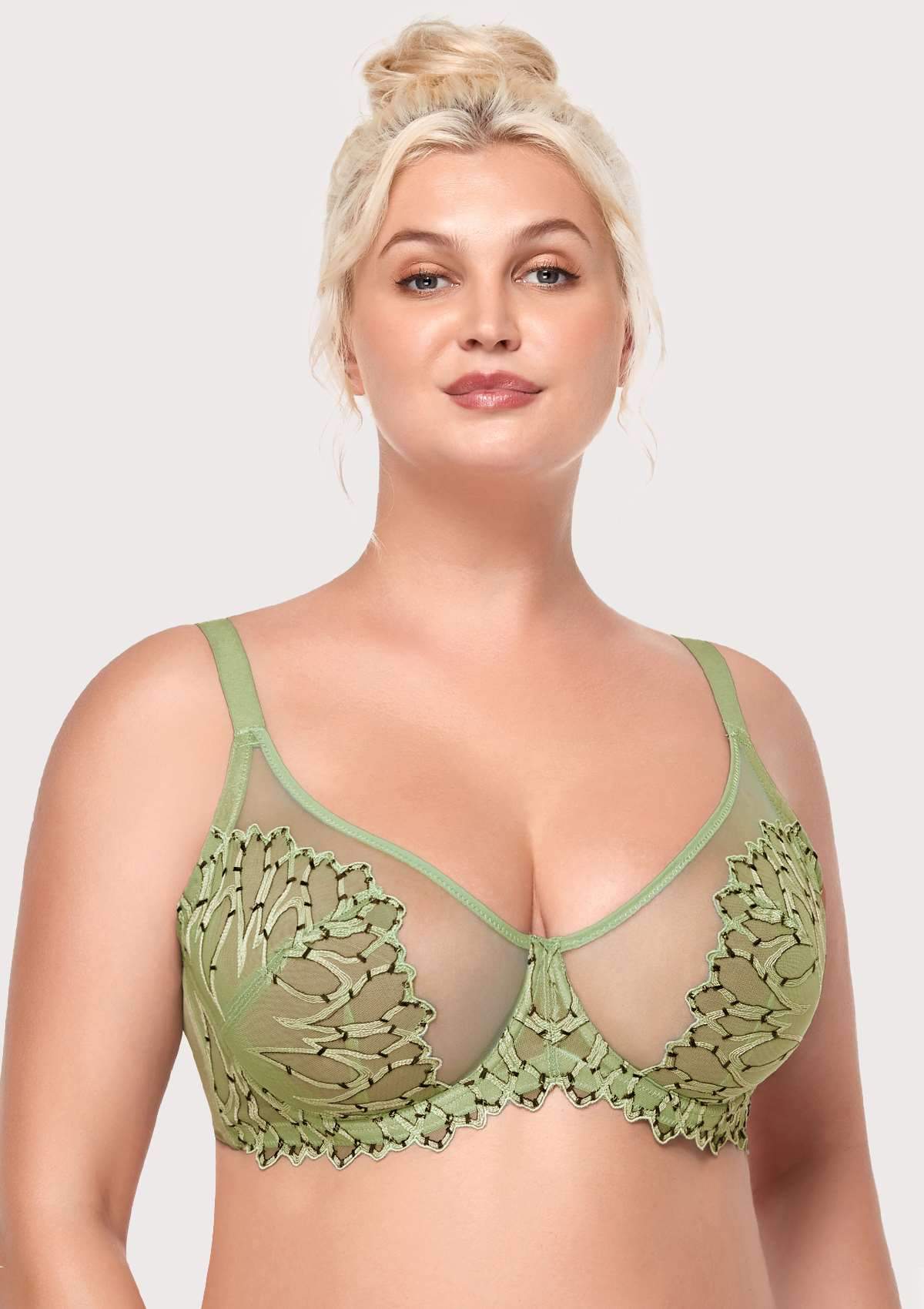 HSIA Lace Minimizer Bra for Full Figure Women | Underwire Unlined Plus Size  Bras with Adjustable Straps