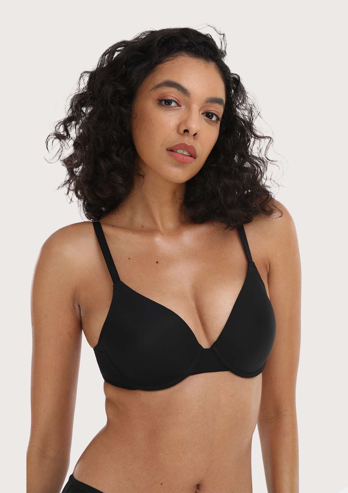 Triangle Bralette with Adjustable Spaghetti Strap Wireless Front