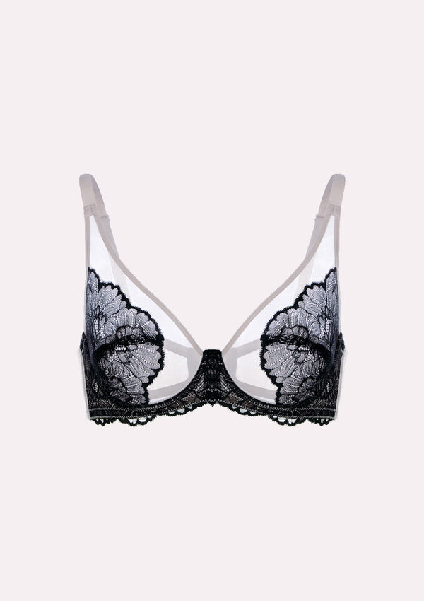 HSIA Blossom Black Unlined Lace Bra