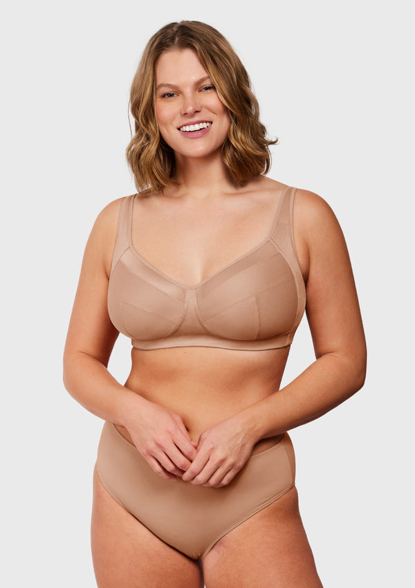 Women's Cotton Non Wired Full Cup Support Wireless Bra Plus Size 32-52 CD  DDFGHI - Helia Beer Co