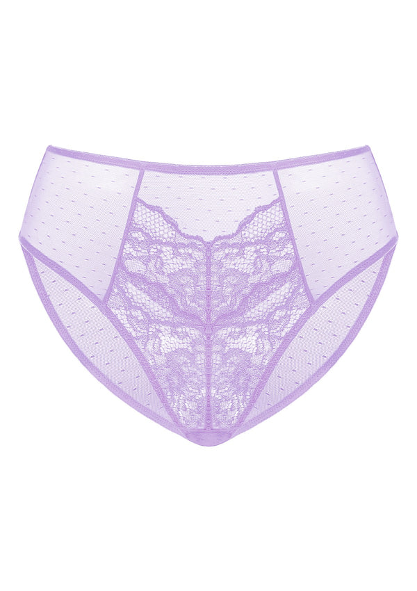 Enchante High-Rise Purple Lace Brief Underwear