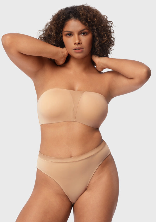 Fiery Unlined Seamless Comfort Underwire Plus Size Bandeau Strapless Bra