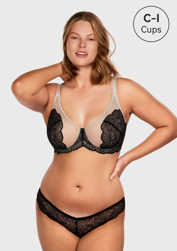 HSIA Sunflower Sheer Lace Bra: Everyday Bra with Soft Cup