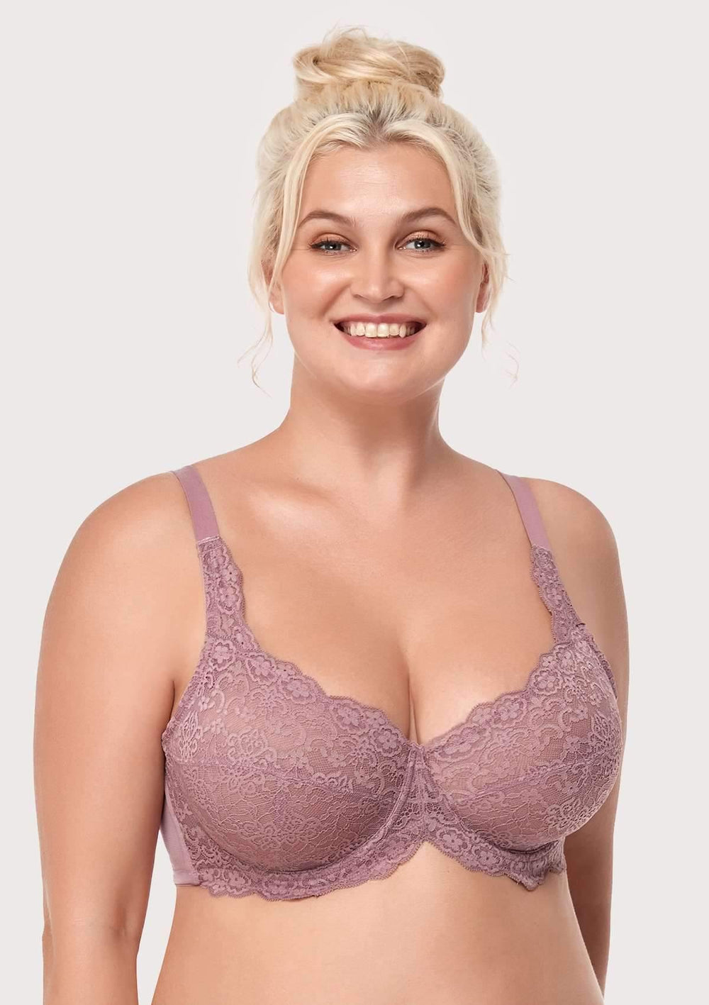 Green Plus Size Lace Bra For Women Full Coverage Big Cup