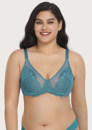 Yeahitch Women's Sexy Lace Bra Non Padded Underwire Unlined Bra