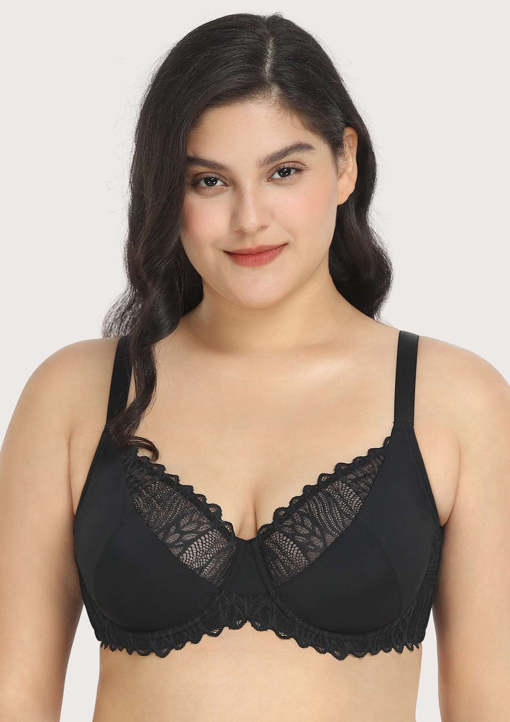 Buy PrettyCat Padded 3/4Th Coverage Lace Bra Bra - Black at Rs.360 online