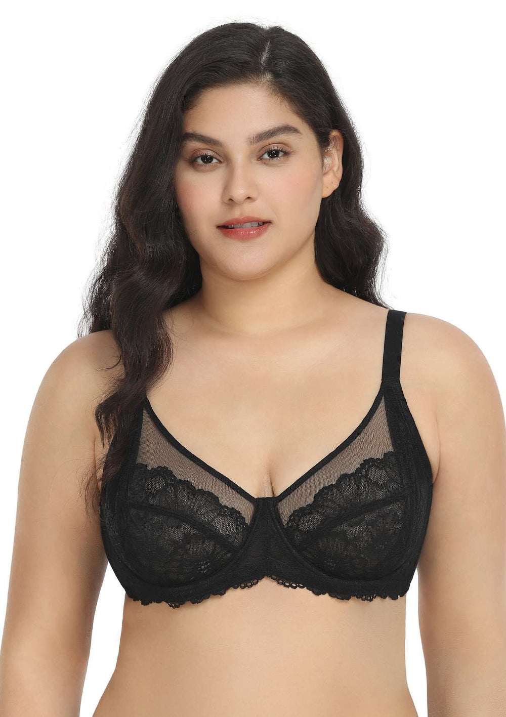 Womens Plus Size Full Coverage Underwire Unlined Minimizer Lace Bra  Heliotrope 38H