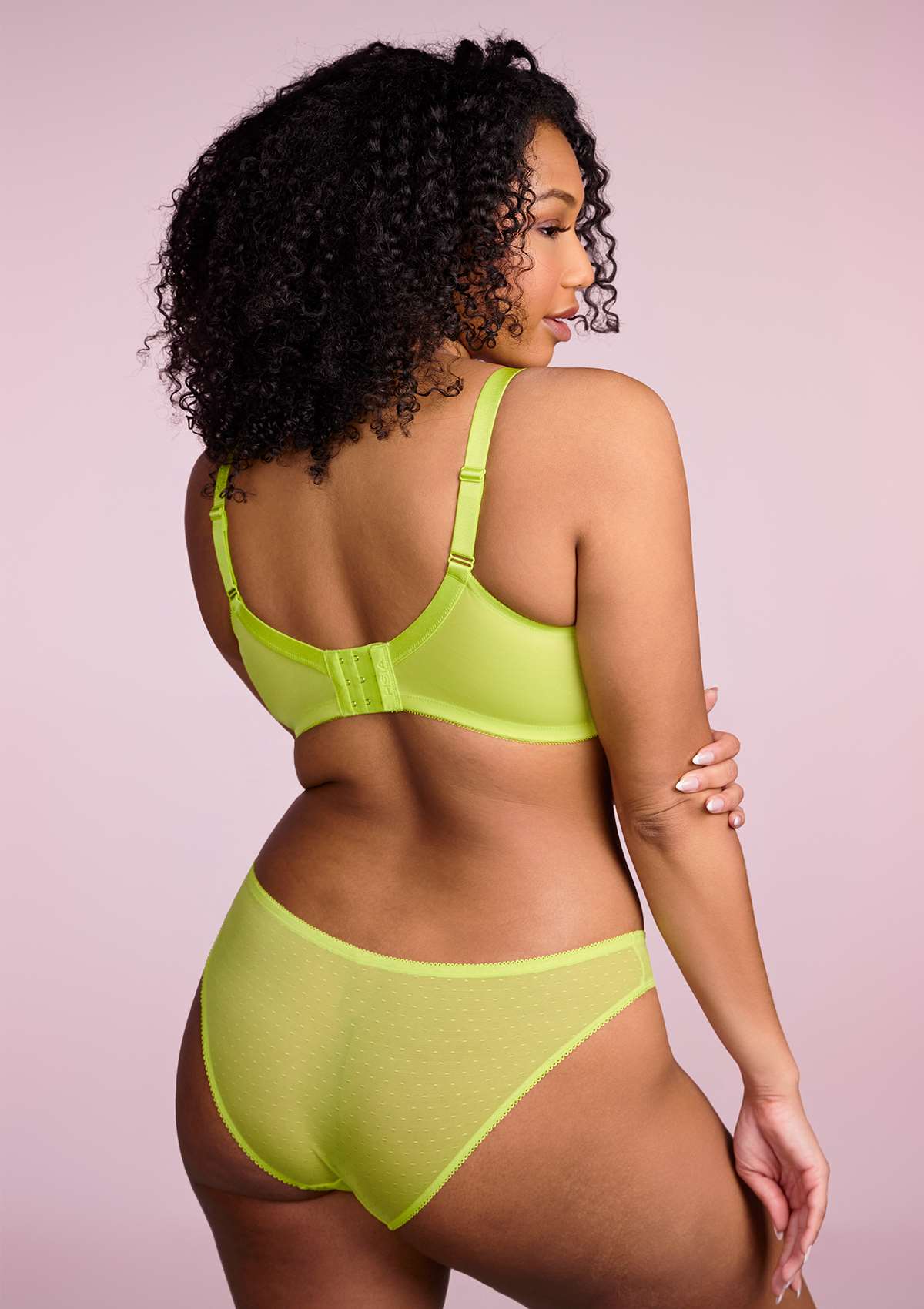 Lime green store bra and panties