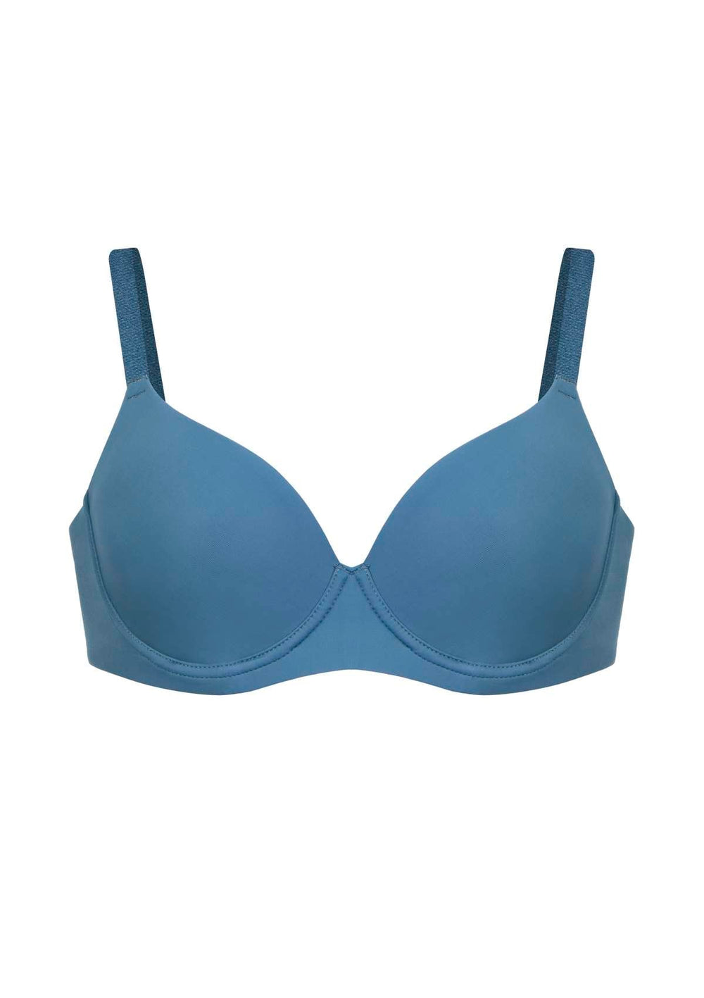 Bras N Things T Shirt Bra Size 10G 32G Moulded Underwire Teal Blue  Microfibre