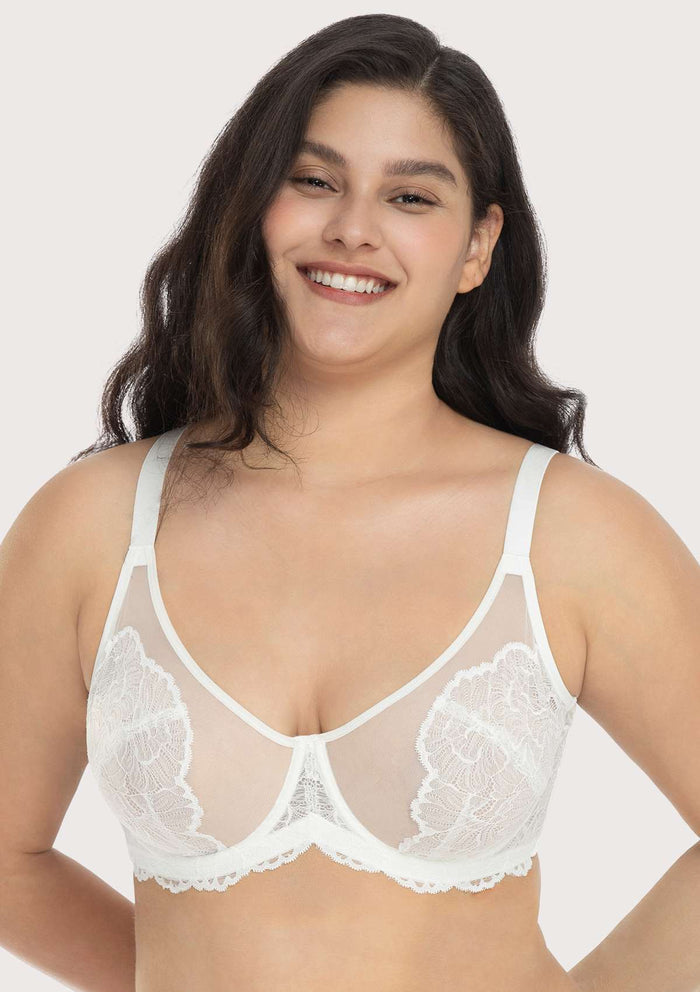 Unlined White Lace Bra