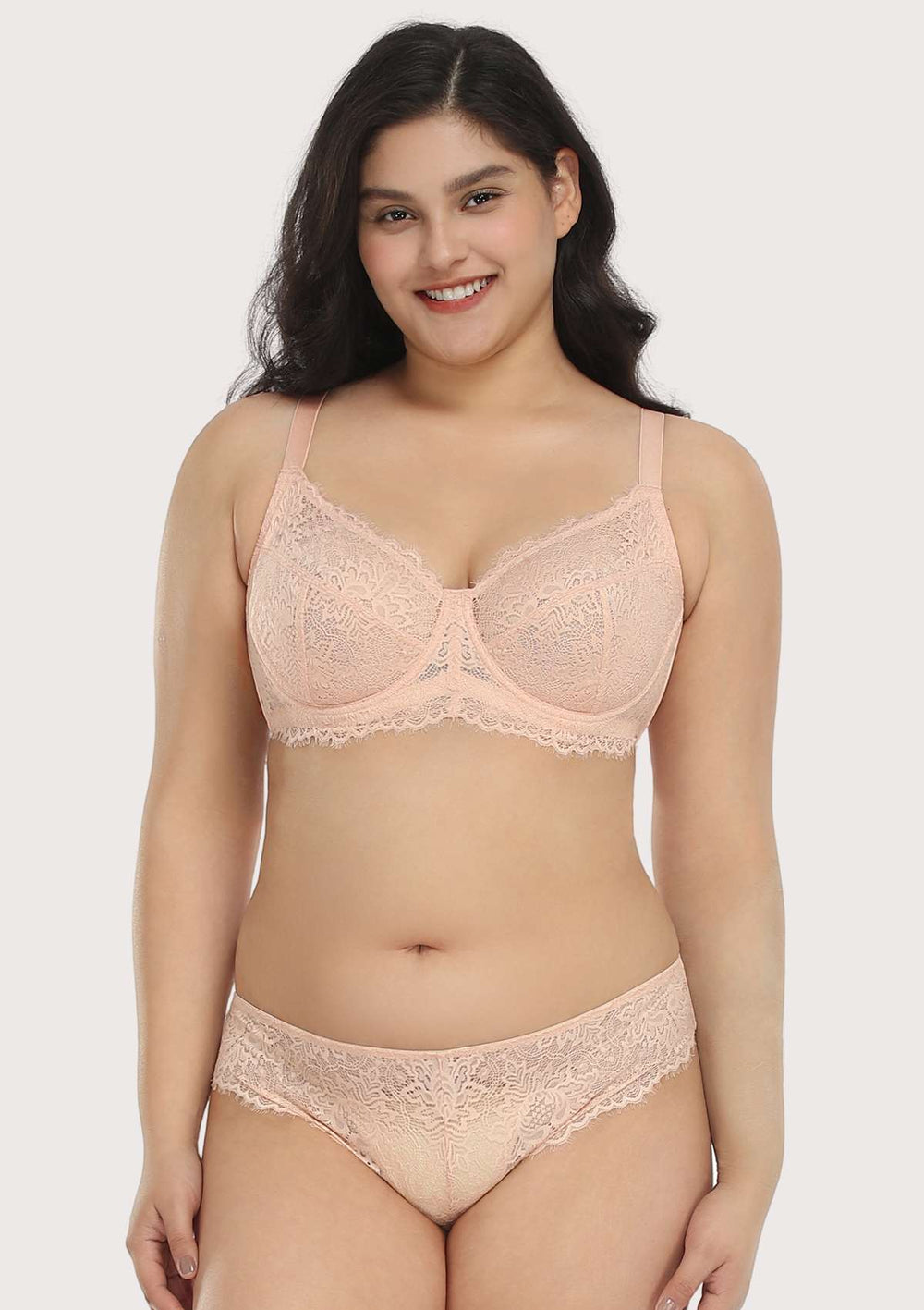 SECRET POSSESSIONS SOFT PADDED UNDERWIRED BRA & MATCHING LACY THONG SET 4  SIZES