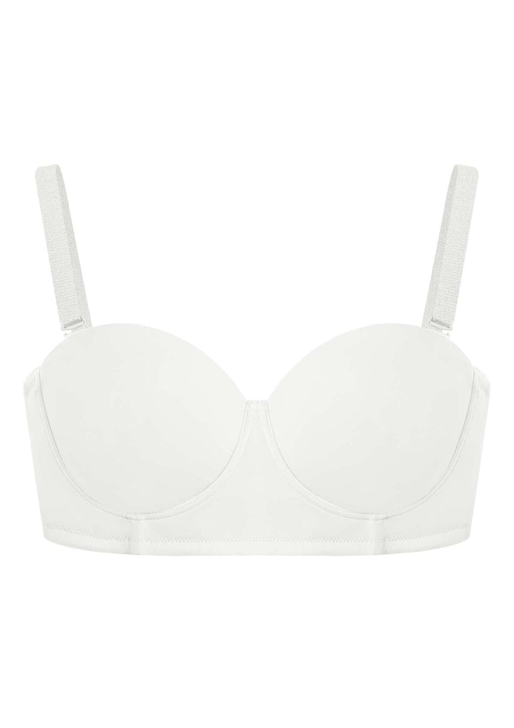 ASOS DESIGN microfiber moulded multiway strapless bra in white