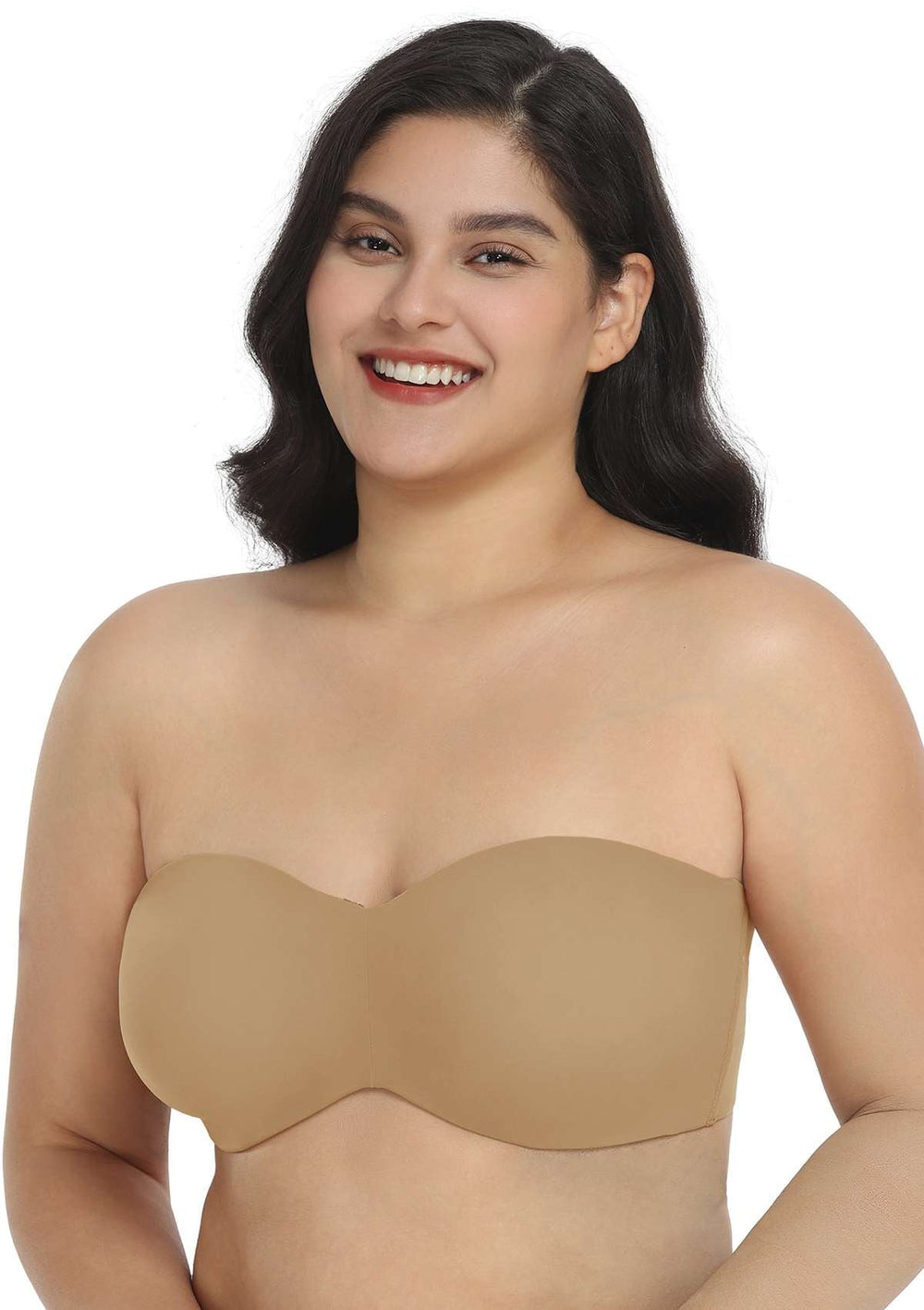  Womens Underwire Bandeau Minimizer Starpless Bras For Large  Bust Pale Nude 38DD