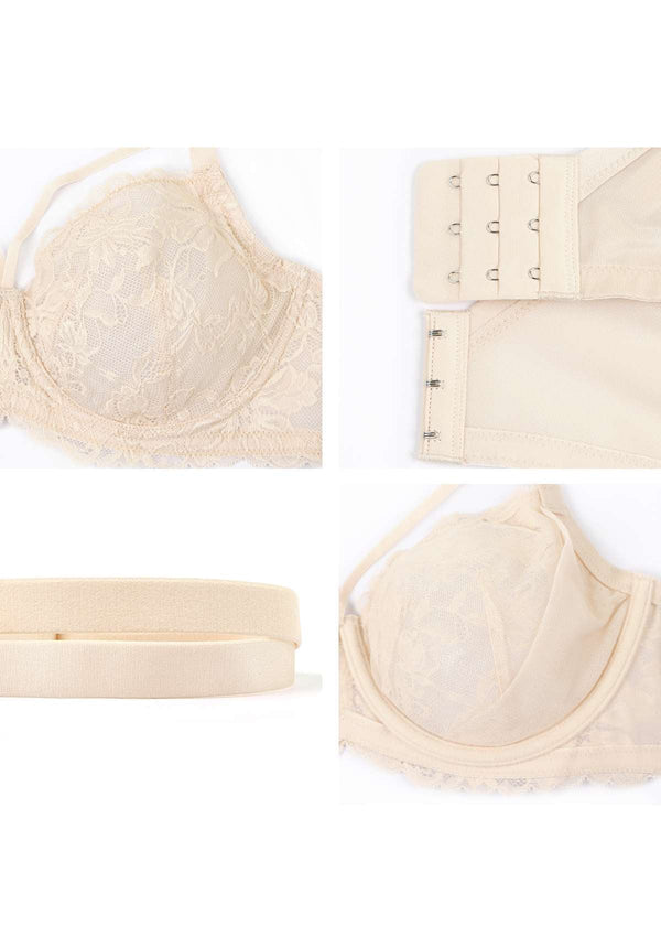HSIA Pretty in Petals Lace Bra and Panty Set: Comfortable Support Bra