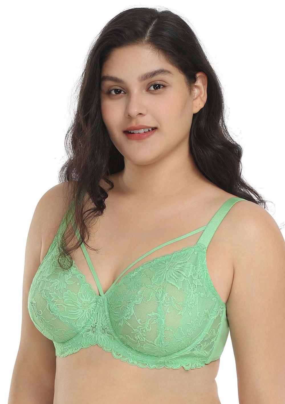 HSIA Pretty In Petals Unlined Lace Mesh Bra and Panty set for Full