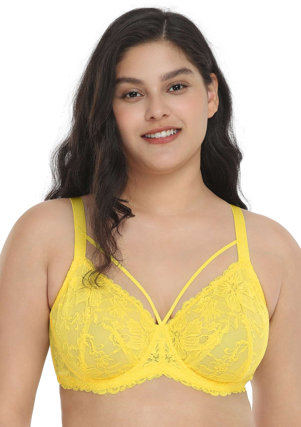 Buy BRIGHT SMILES NON PADDED NON WIRED YELLOW BRA for Women Online