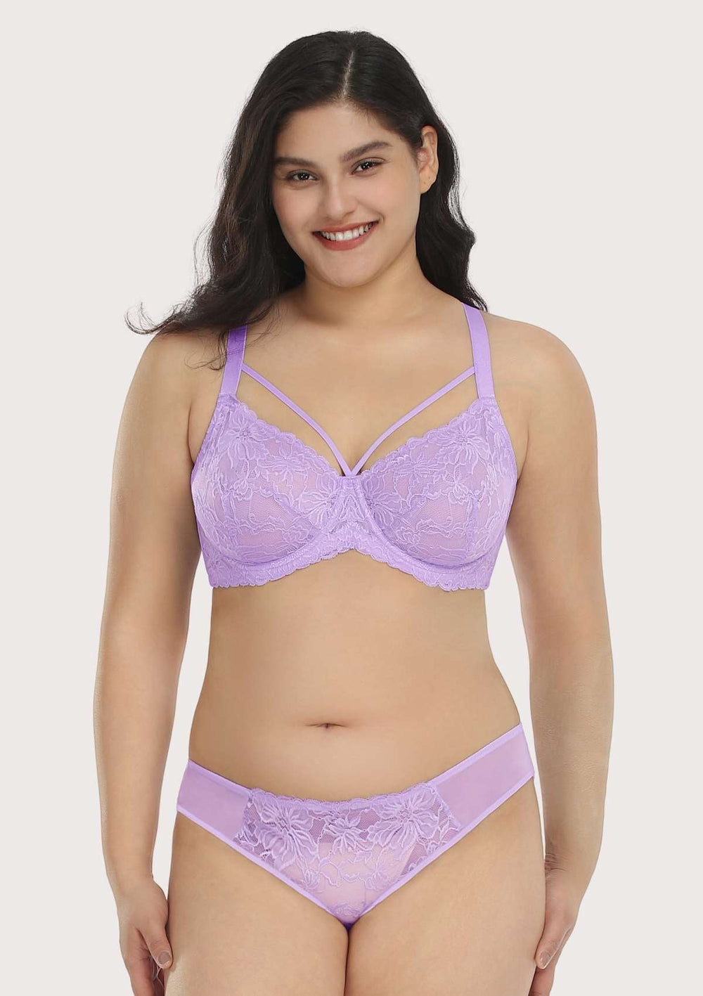 HSIA Pretty In Petals Lace Bra and Panty Set: Non Padded Wired Bra