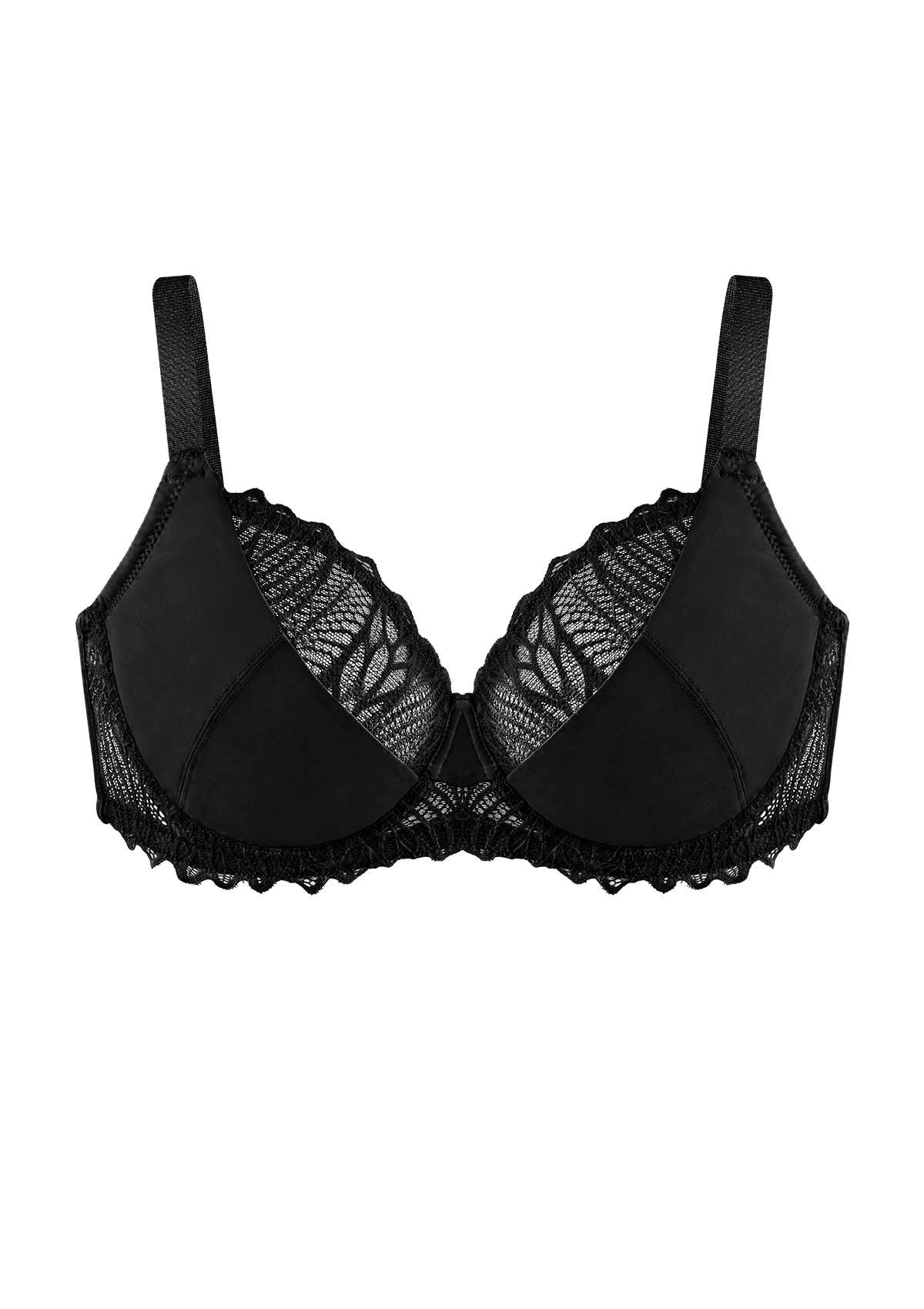 Hsia Pretty Secrets Black Lace Trim Full Coverage Underwire Bra Set