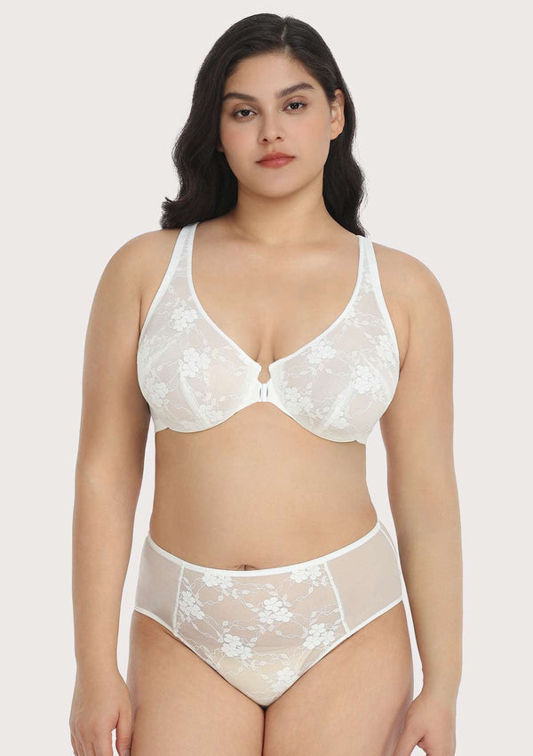 Hfyihgf On Clearance Front Closure Wire-Free Bras for Women Lace