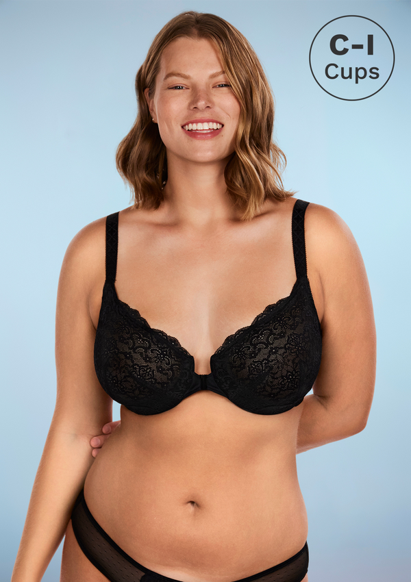 Carefix Alice Front Close Comfort Bra w/ Adjustable Straps #329150, Black,  Small at  Women's Clothing store: Bras