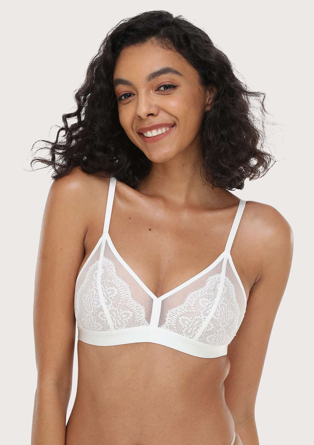 Floral Lace Wirefree Bralette, Comfort Bras