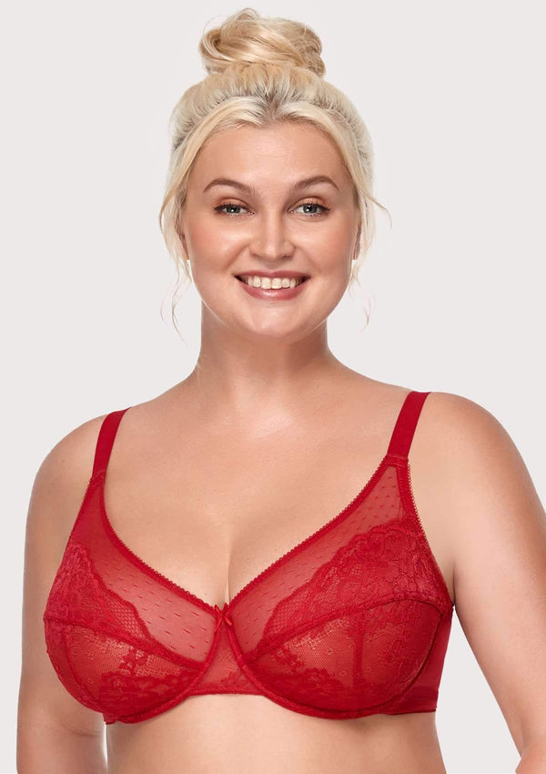 Smooth Lightly Lined Full Coverage Bra With Eyelash Lace