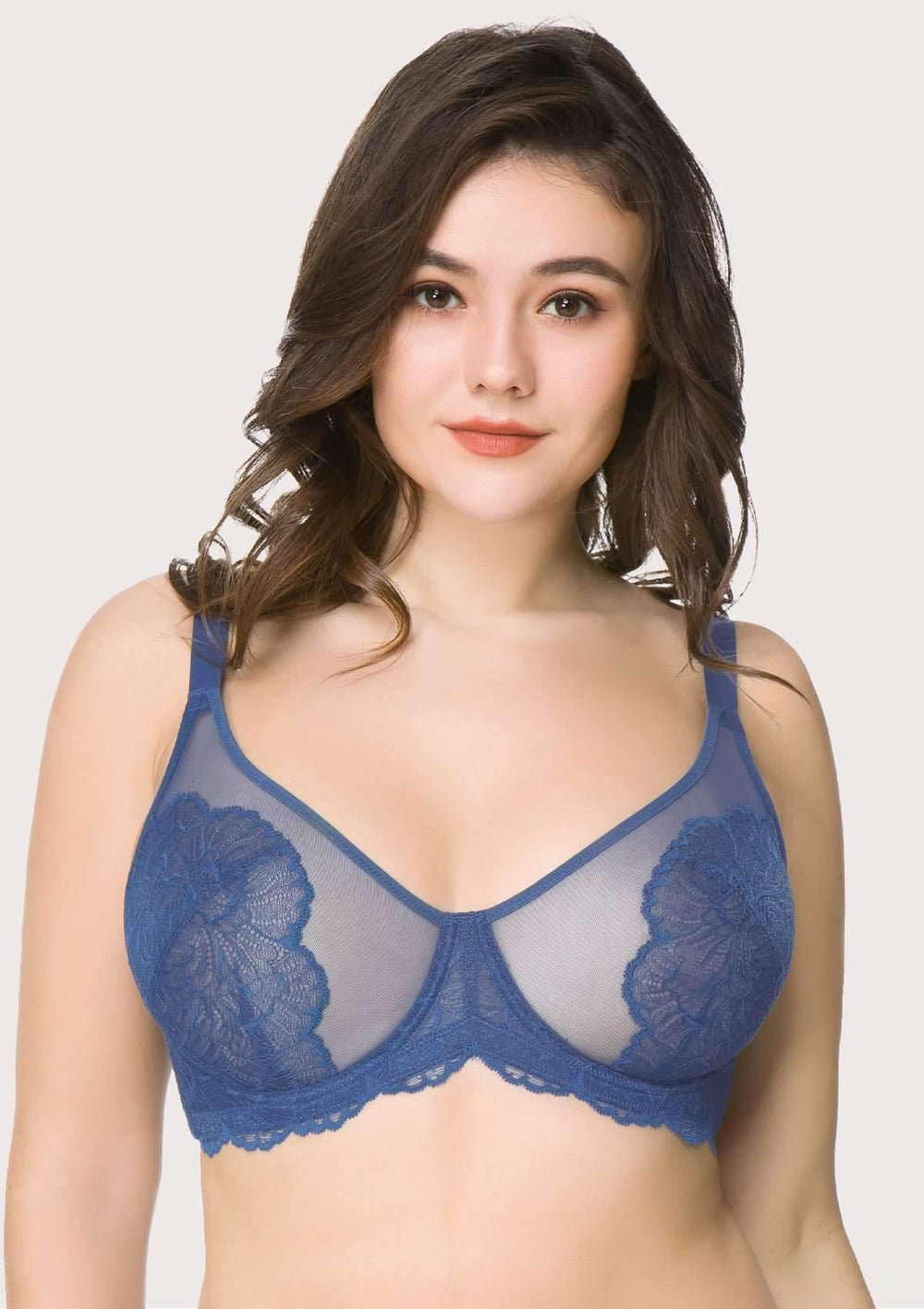 Susa 8139-343 Sapphire Blue Embroidered Padded Non-Wired Soft Bra