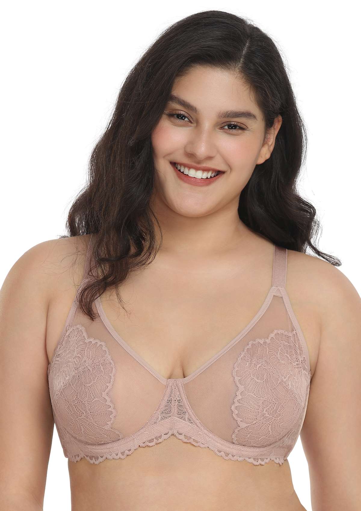 Gorgeous Dd+ 2 Pack Non Pad Texture Minimiser Bra in Pink