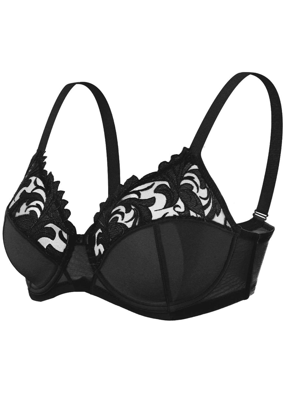 GLORA Lingerie - 🖤 HALF PADDED BRA Half padded lace bra on wire. Deep cup  keeps breast together and ensure great support. Colors: Milk Black /  Toasted almond Frappe / Black Blue