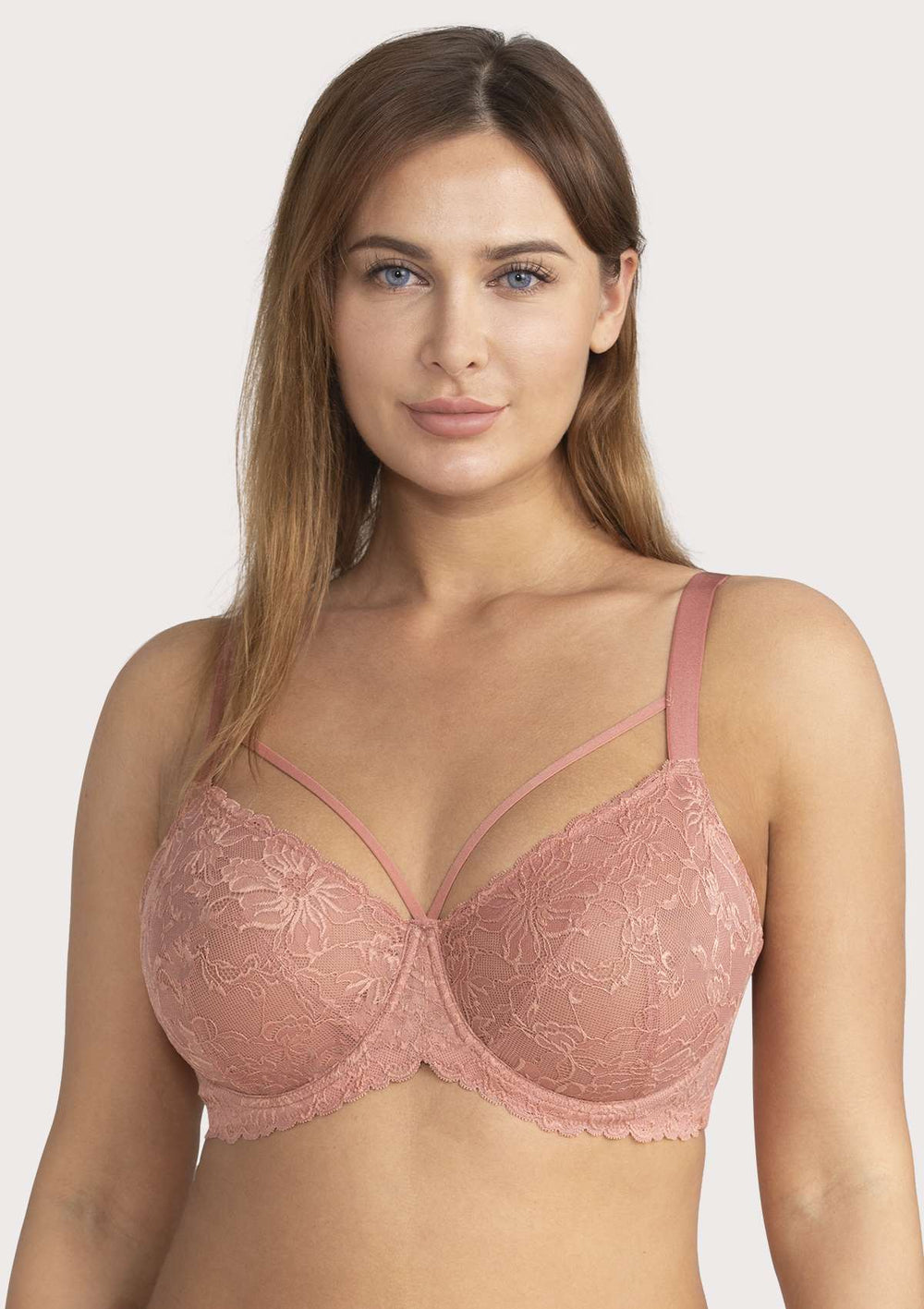 Buy Dark Pink Recycled Lace Full Cup Non Padded Bra 34A