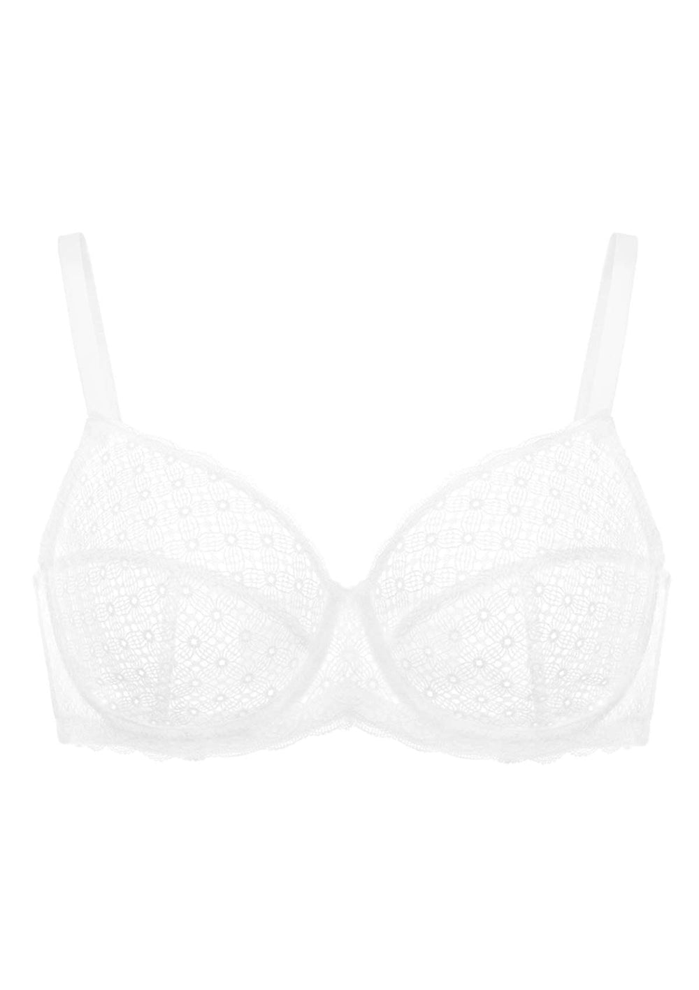 Unlined Full Coverage Bra with Lace