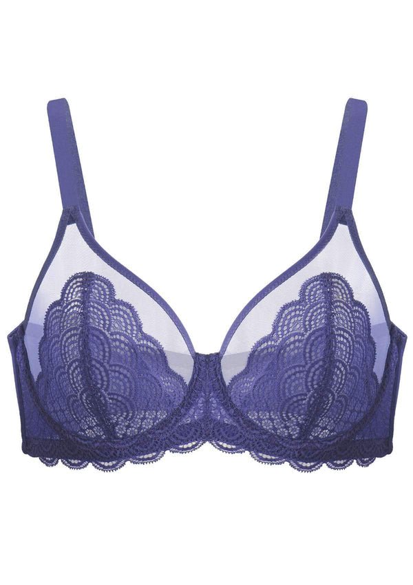 HSIA Lifting Lace Bra in Balsam Blue size 42D