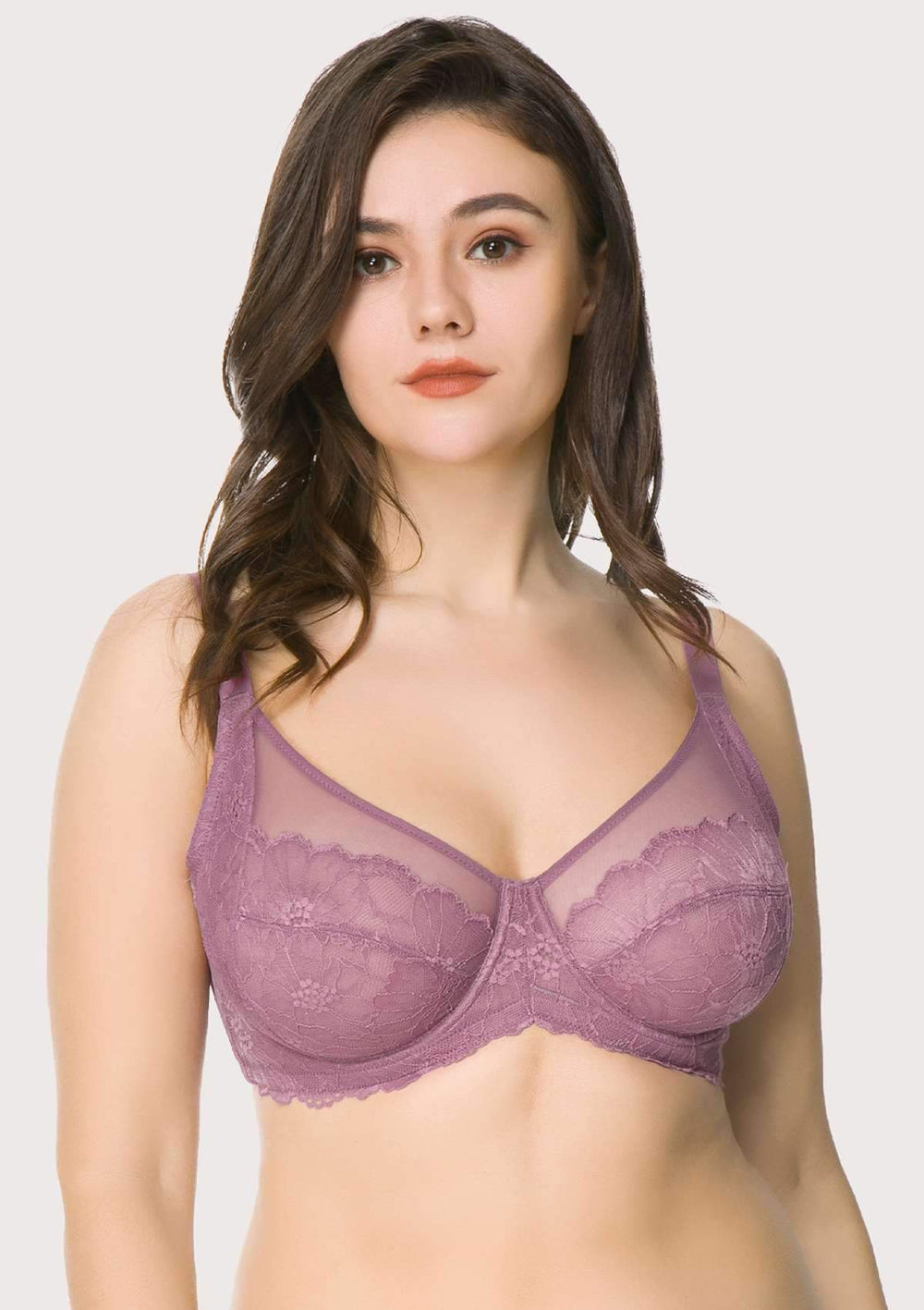 Women's Underwire Bra, Breathable Non Padded Plus Size Full Coverage  Minimizer Bras BG Cup (Color : Beige, Size : 38D)