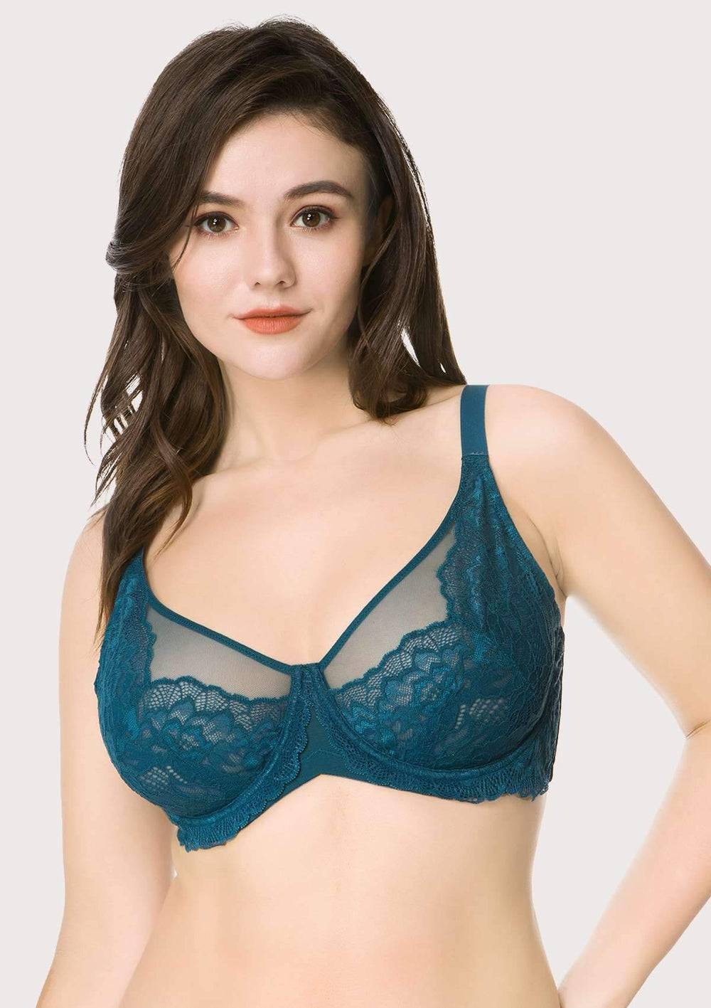 OnSaya Comfortable Lingerie for Womens Underwire Bra Lace Floral