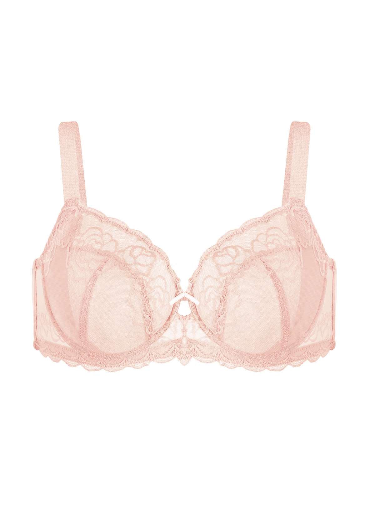 Felancy Women's Lace Bra - Light Peachy Pink, Size 36B