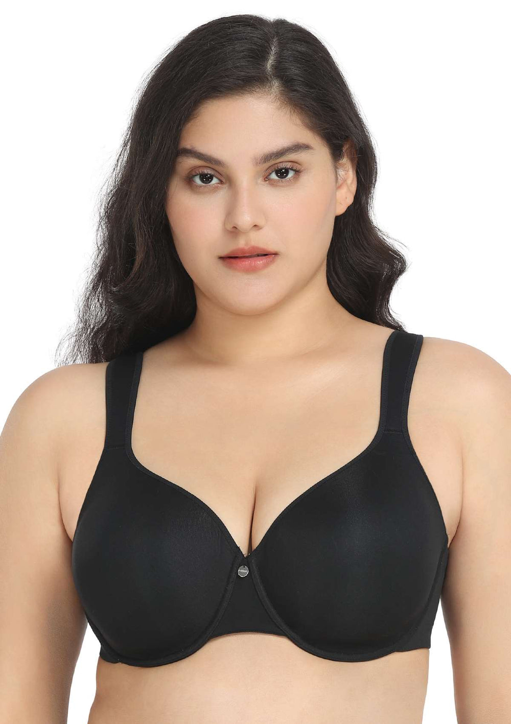 sheroine Women's T-Shirt Underwire Lightly Lined Bra Plus Size Push Up  Padded Full Coverage Smoothing Bras(Black,34B) at  Women's Clothing  store