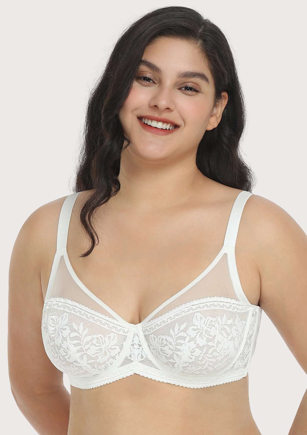 Mandala Extra Support Bra for women in the color White