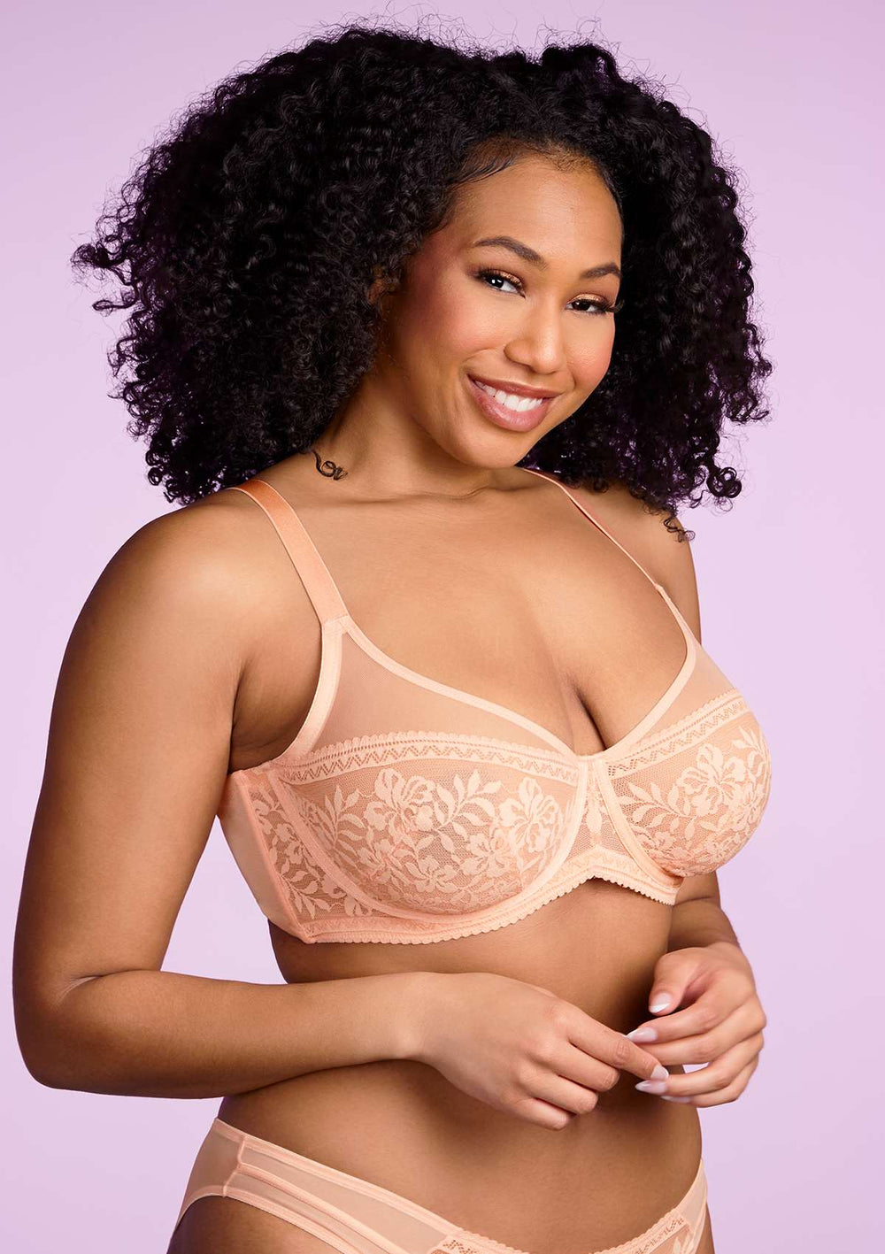 Women's Curvy Couture 1341 Beautiful Bliss Lace Unlined Underwire
