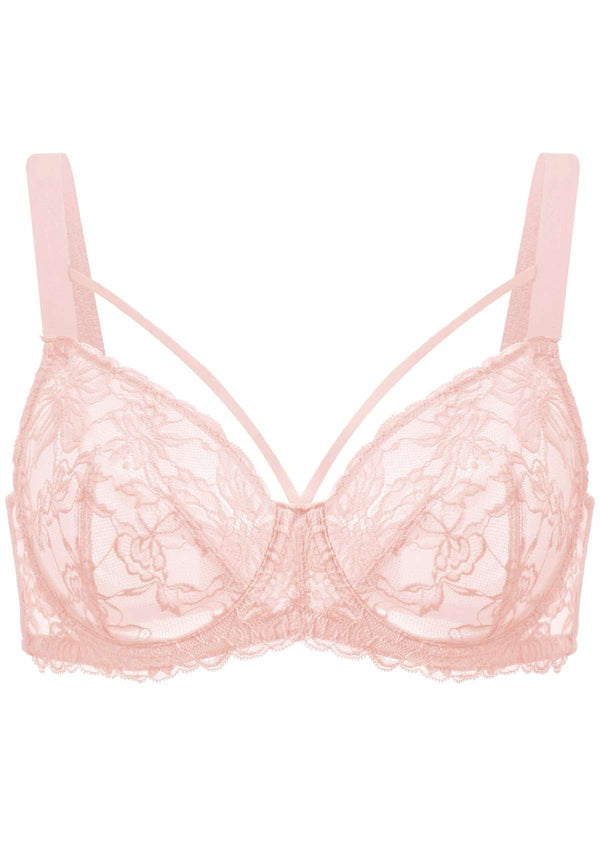 Victorias Secret Strappy back Unlined Lace front close Bralette Bra pink  Small
