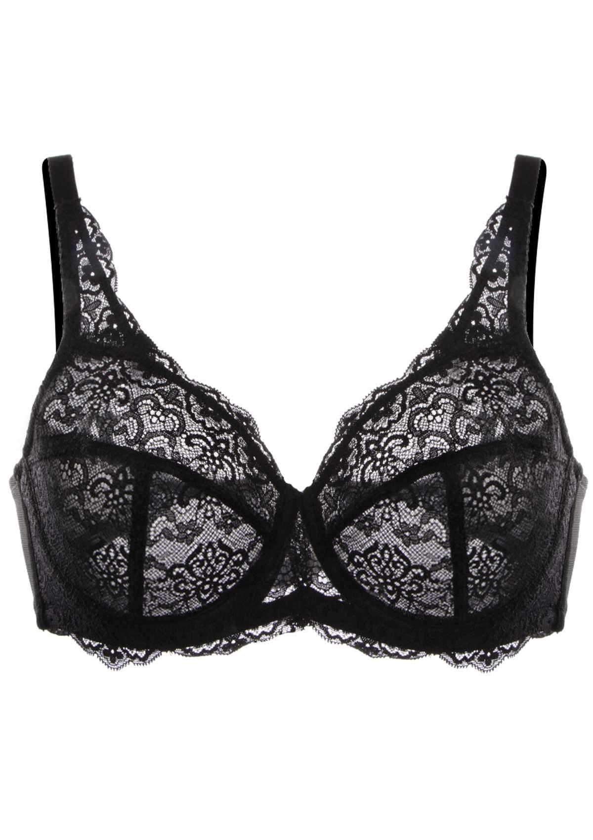 HSIA All-Over Floral Lace Unlined Bra: Minimizer Bra for Heavy Breasts