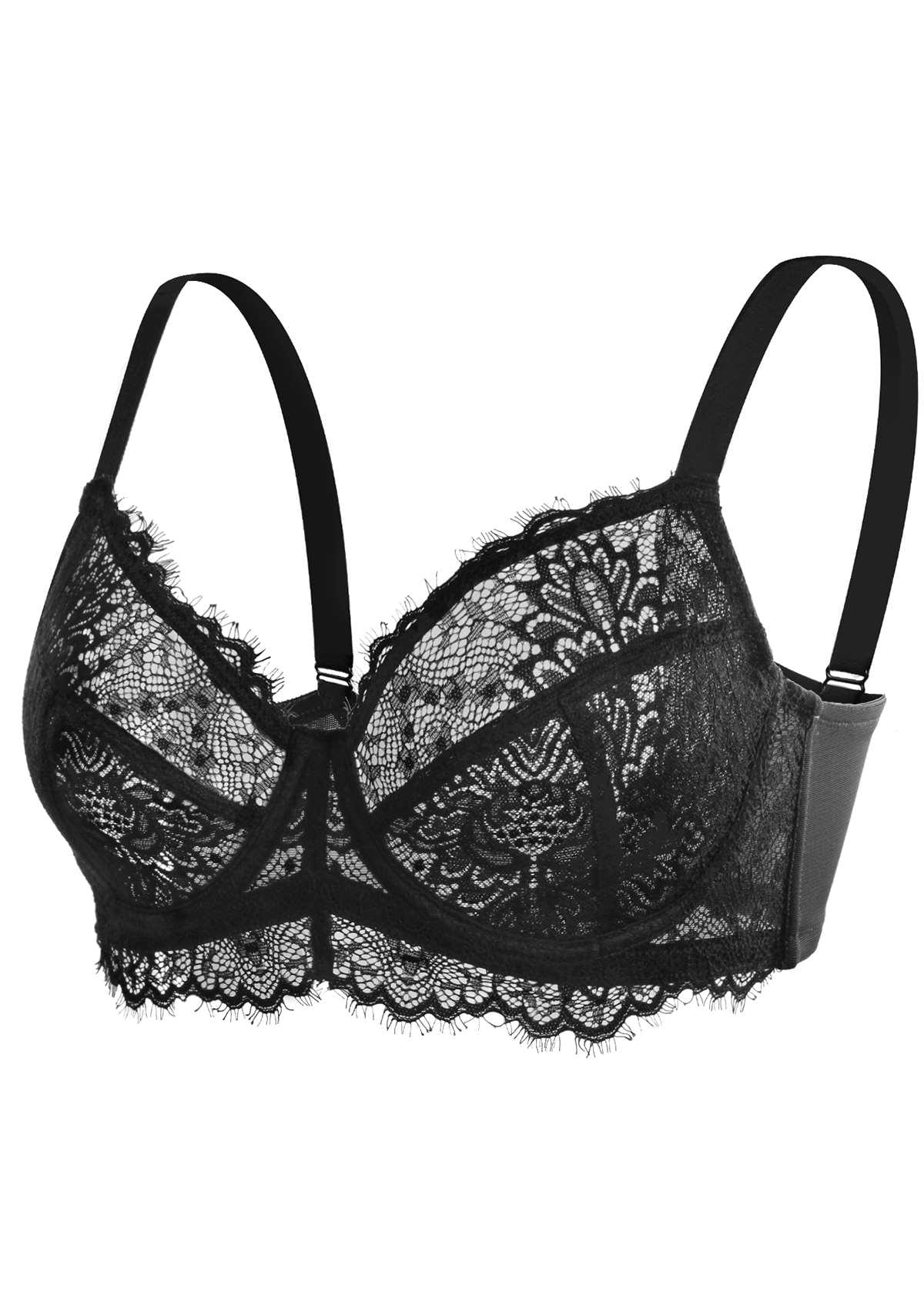 HSIA Sunflower Underwire Lace Bra: Unlined Full Coverage Support Bra