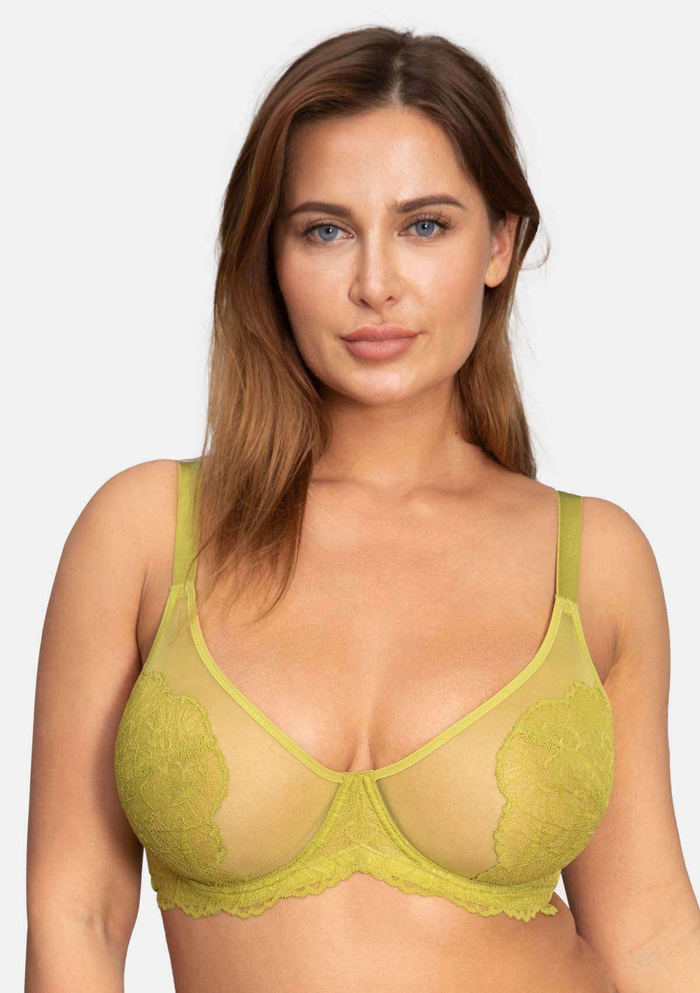 HSIA Blossom Transparent Lace Bra: Plus Size Wired Back Smoothing