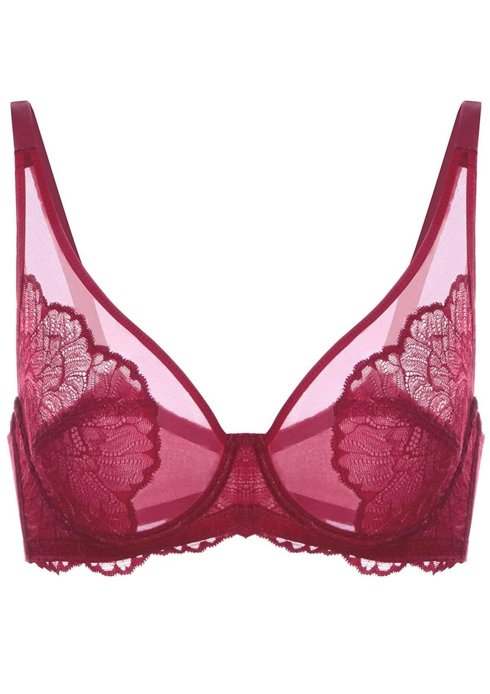 Wacoal Seamless Halo Lace Underwire 851250 Unlined Pinkish Red
