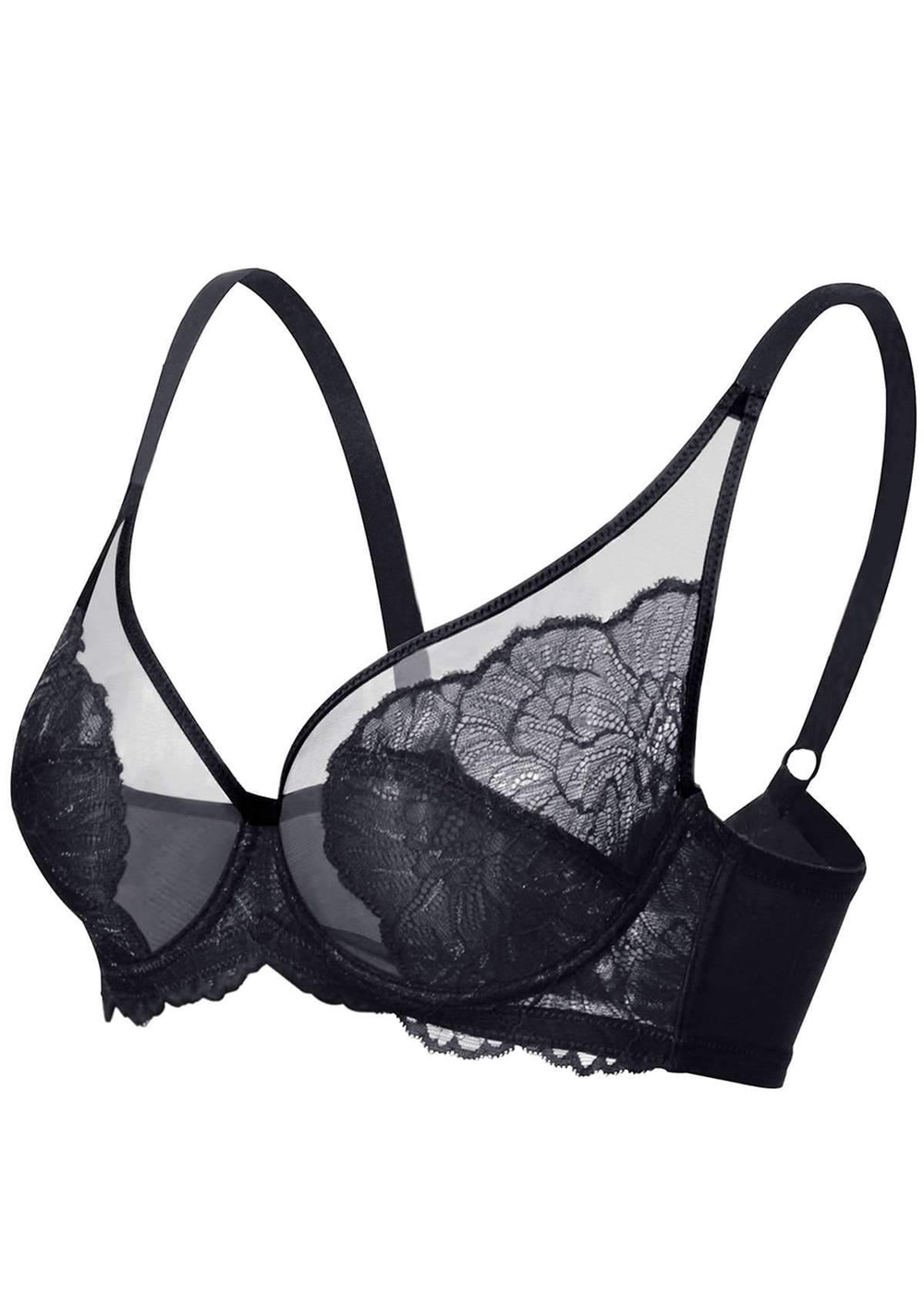Hansber Womens Lingerie Sets Lace Bra 1/4 Cup Unlined Shelf Bra with Low  Rise Briefs Underwear Black Small : : Clothing, Shoes & Accessories