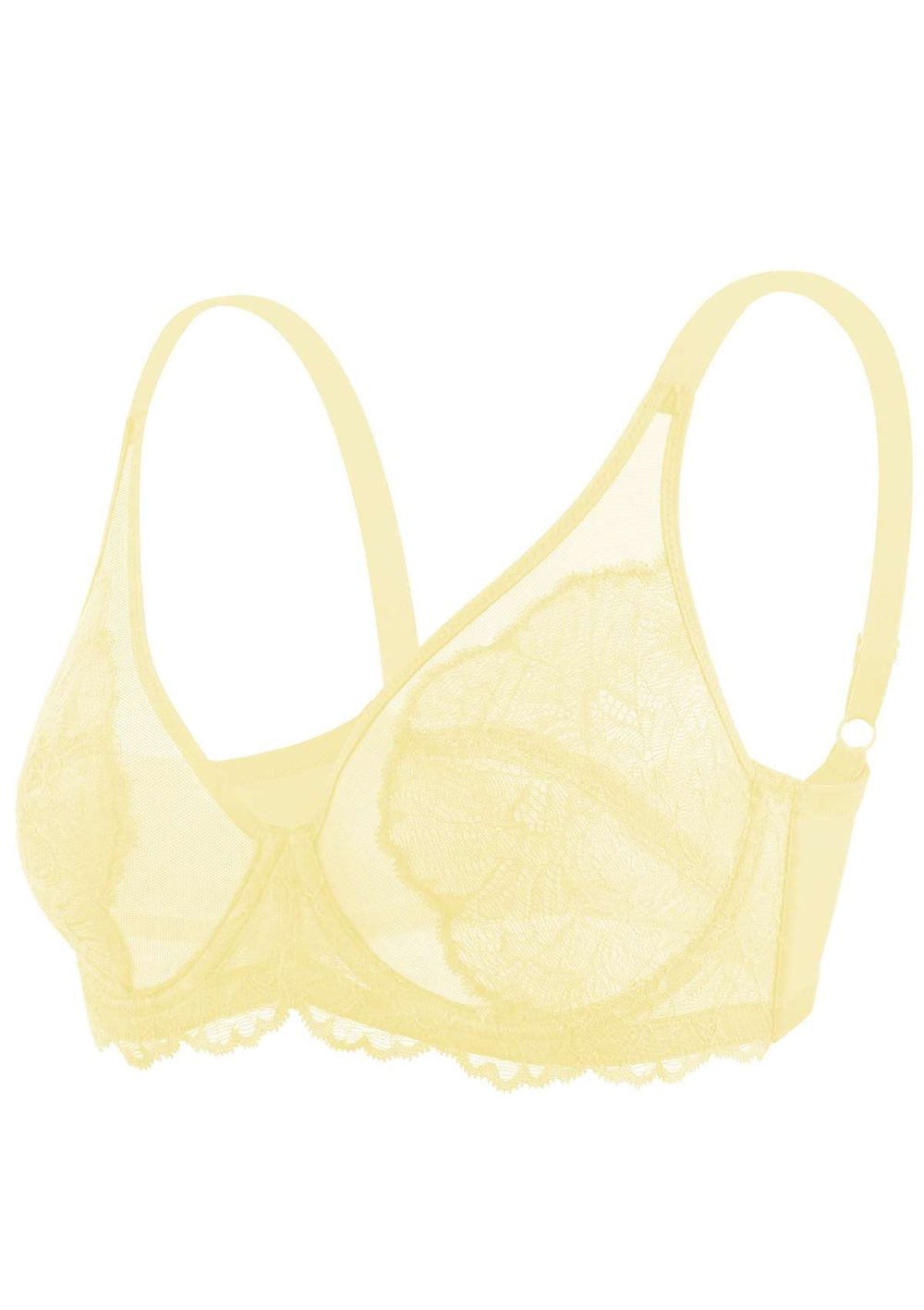 Buy A-GG Yellow Recycled Lace Full Cup Non Padded Bra - 34F, Bras