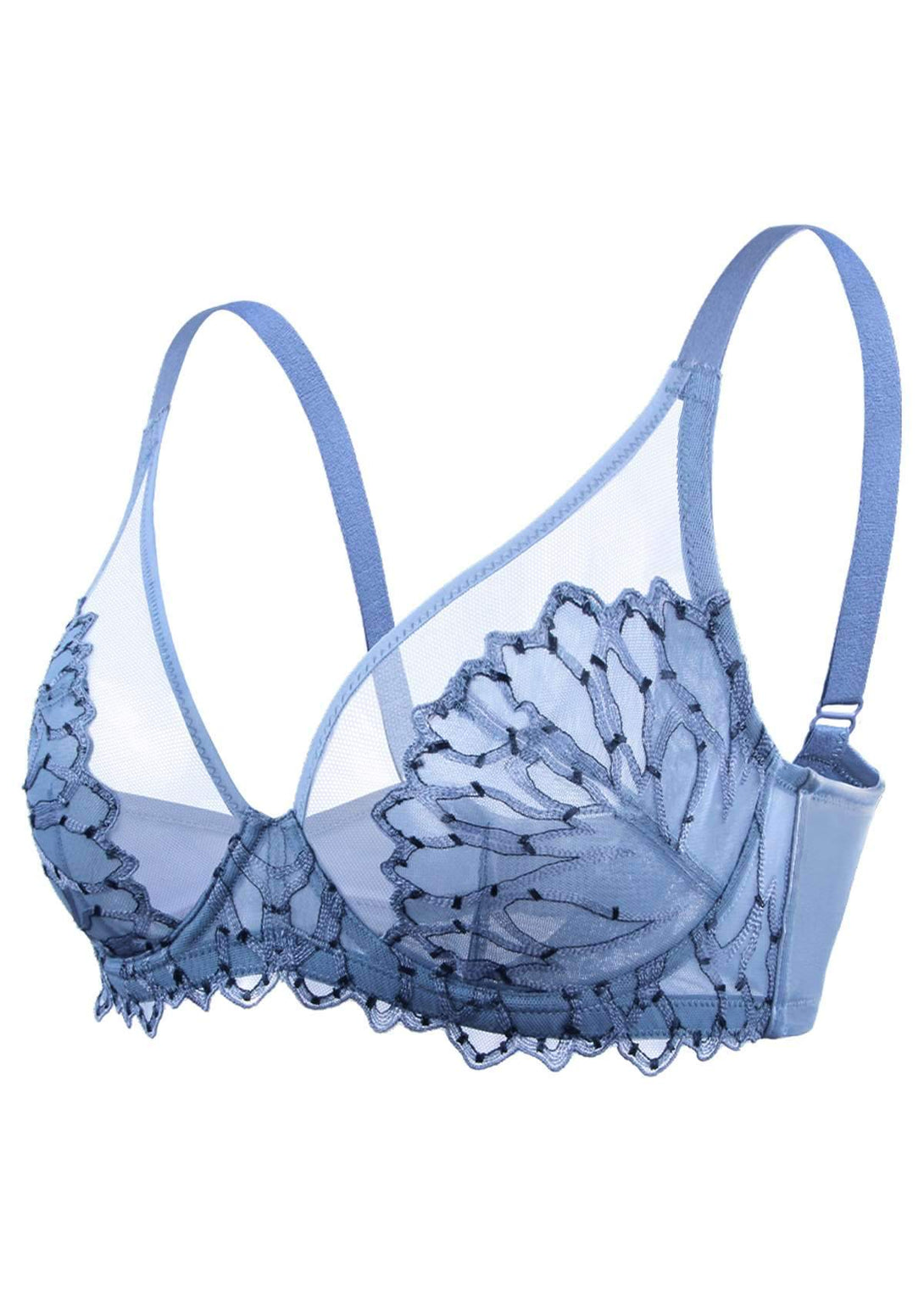 HSIA Chrysanthemum Plus Size Lace Bra: Back Support Bra for
