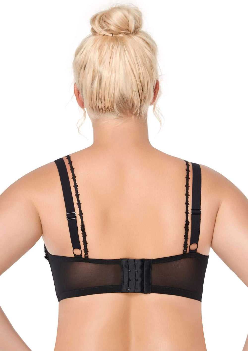Black chiffon double strap bra – LovelyEva