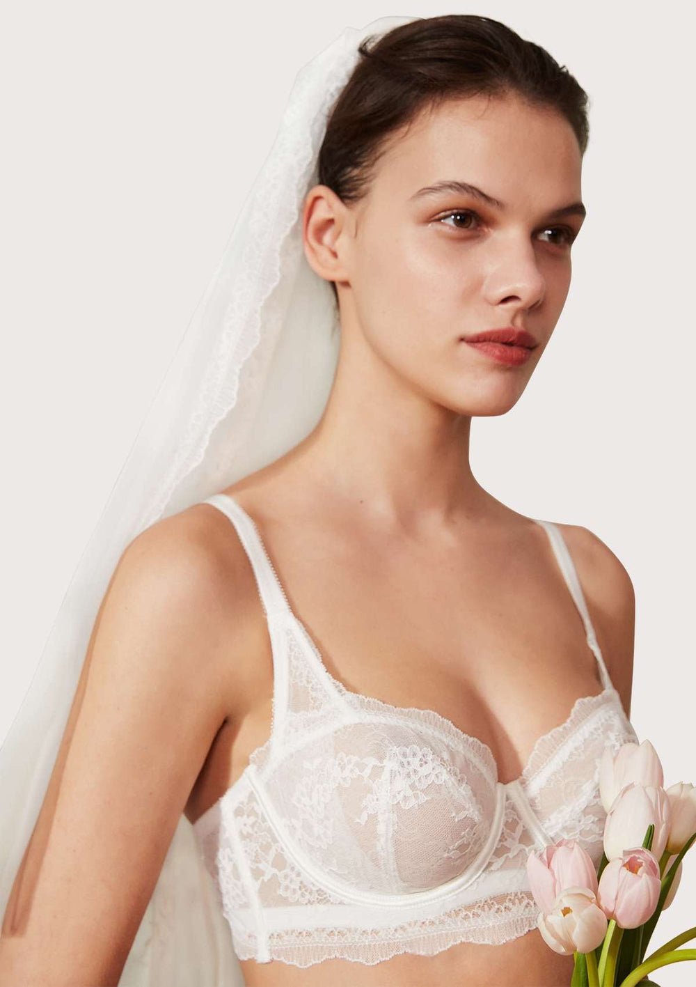 HSIA Floral Lace Unlined Bridal Romantic Balconette Bra Panty Set