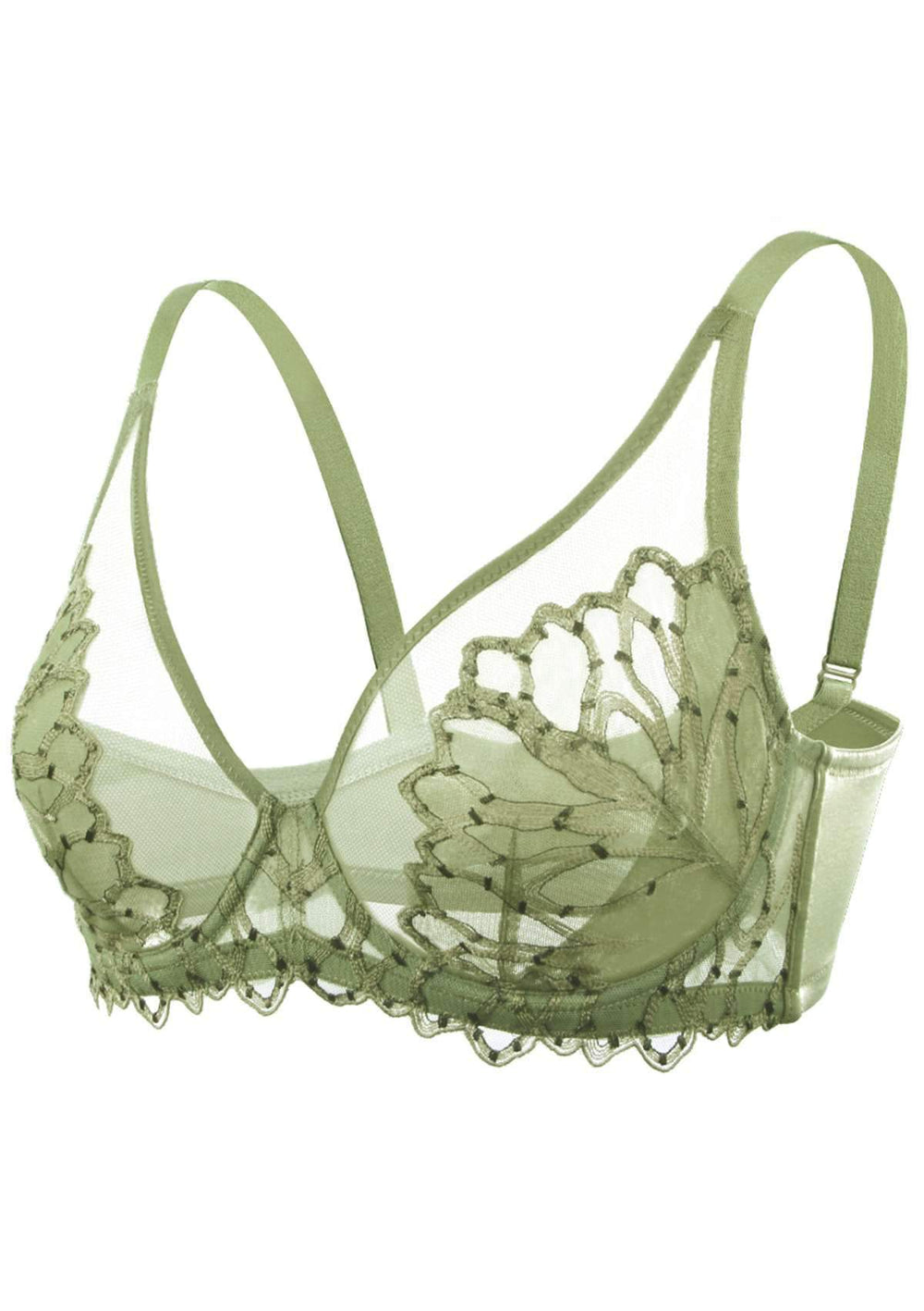 HSIA Chrysanthemum Plus Size Lace Bra: Back Support Bra for